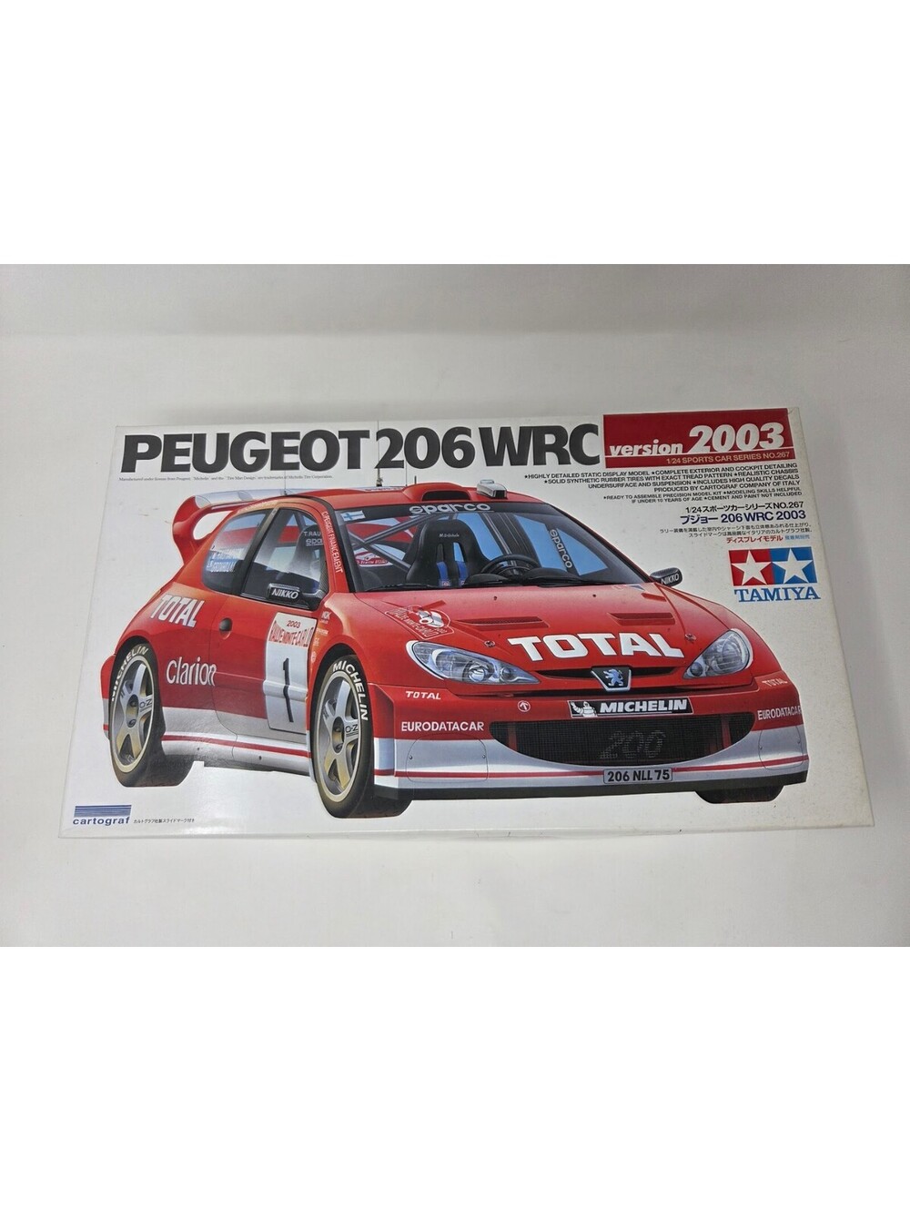 Tamiya Peugeot 206 WRC 2003 Version 1/24 Scale Sports Car Series No.267 Kit